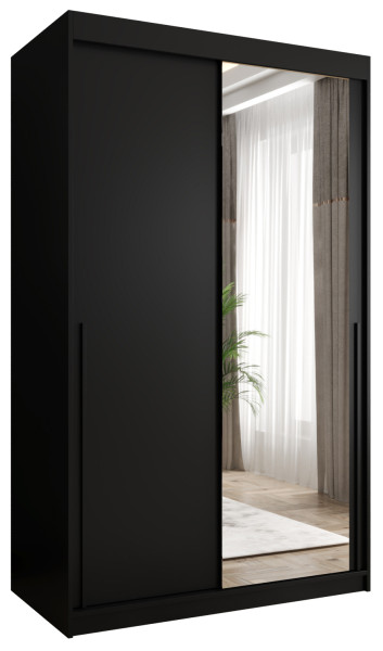 Szafa przesuwna z lustrem Garderoba SIMA T2 120 czarny + u. czarny 1078905
