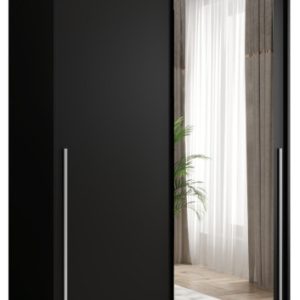 Szafa przesuwna z lustrem Garderoba SIMA T2 120 czarny + u. srebrny 1078827 Szafa przesuwna z lustrem Garderoba SIMA T2 120 czarny + u. srebrny 1078827