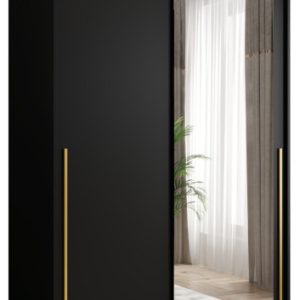 Szafa przesuwna z lustrem Garderoba SIMA T2 120 czarny + u. złoty 1078874 Szafa przesuwna z lustrem Garderoba SIMA T2 120 czarny + u. złoty 1078874