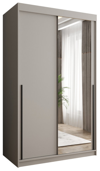 Szafa przesuwna z lustrem Garderoba SIMA T2 120 kaszmir + u. czarny 1078801