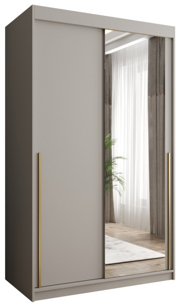 Szafa przesuwna z lustrem Garderoba SIMA T2 120 kaszmir + u. złoty 1078811