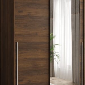 Szafa przesuwna z lustrem Garderoba SIMA T2 120 orzech + u. srebrny 1078884 Szafa przesuwna z lustrem Garderoba SIMA T2 120 orzech + u. srebrny 1078884