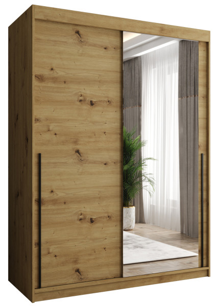 Szafa przesuwna z lustrem Garderoba SIMA T2 150 artisan + u. czarny 1078895