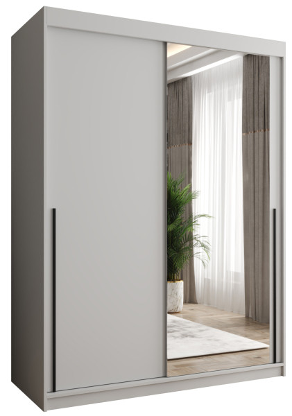 Szafa przesuwna z lustrem Garderoba SIMA T2 150 biały + u. czarny 1078833