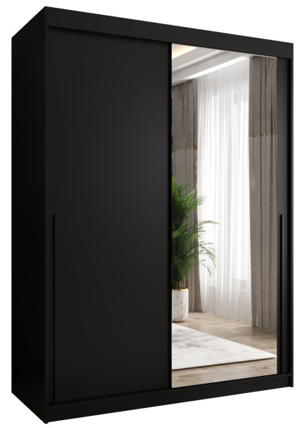 Szafa przesuwna z lustrem Garderoba SIMA T2 150 czarny + u. czarny 1078893
