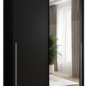 Szafa przesuwna z lustrem Garderoba SIMA T2 150 czarny + u. srebrny 1078908