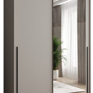 Szafa przesuwna z lustrem Garderoba SIMA T2 150 kaszmir + u. czarny 1078867