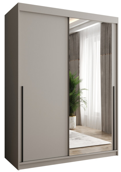 Szafa przesuwna z lustrem Garderoba SIMA T2 150 kaszmir + u. czarny 1078867