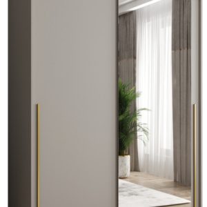 Szafa przesuwna z lustrem Garderoba SIMA T2 150 kaszmir + u. złoty 1078887