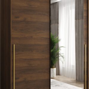 Szafa przesuwna z lustrem Garderoba SIMA T2 150 orzech + u. złoty 1078802