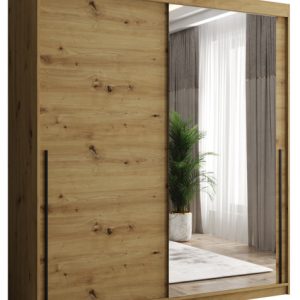 Szafa przesuwna z lustrem Garderoba SIMA T2 180 artisan + u. czarny 1078795