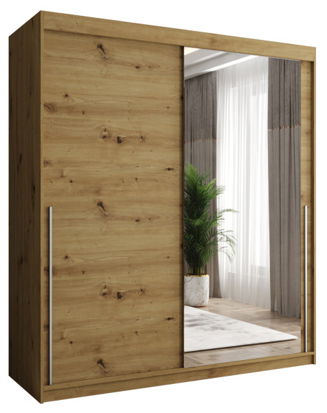 Szafa przesuwna z lustrem Garderoba SIMA T2 180 artisan + u. srebrny 1078851