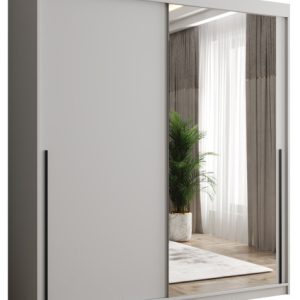 Szafa przesuwna z lustrem Garderoba SIMA T2 180 biały + u. czarny 1078879