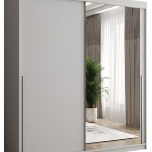 Szafa przesuwna z lustrem Garderoba SIMA T2 180 biały + u. srebrny 1078808