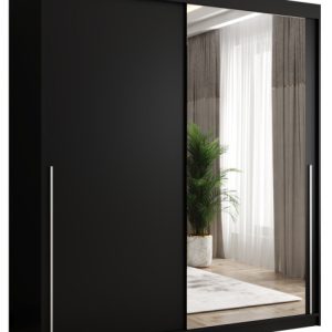Szafa przesuwna z lustrem Garderoba SIMA T2 180 czarny + u. srebrny 1078909