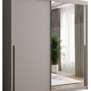 Szafa przesuwna z lustrem Garderoba SIMA T2 180 kaszmir + u. czarny 1078910