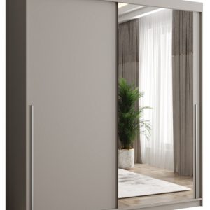 Szafa przesuwna z lustrem Garderoba SIMA T2 180 kaszmir + u. srebrny 1078871