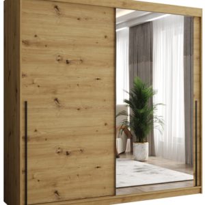 Szafa przesuwna z lustrem Garderoba SIMA T2 200 artisan + u. czarny 1079176