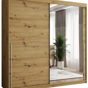 Szafa przesuwna z lustrem Garderoba SIMA T2 200 artisan + u. srebrny 1079091
