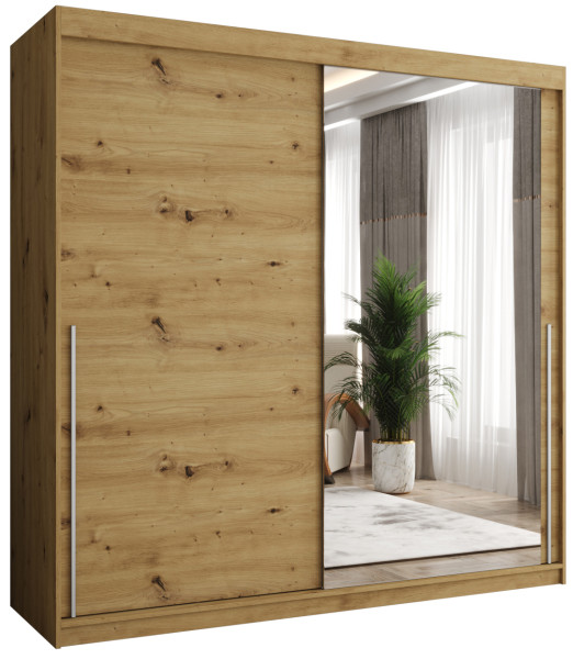 Szafa przesuwna z lustrem Garderoba SIMA T2 200 artisan + u. srebrny 1079091