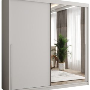 Szafa przesuwna z lustrem Garderoba SIMA T2 200 biały + u. srebrny 1079149