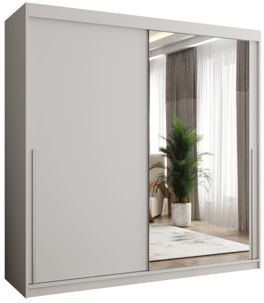 Szafa przesuwna z lustrem Garderoba SIMA T2 200 biały + u. srebrny 1079149