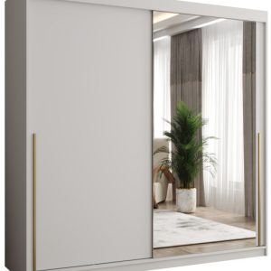 Szafa przesuwna z lustrem Garderoba SIMA T2 200 biały + u. złoty 1079163