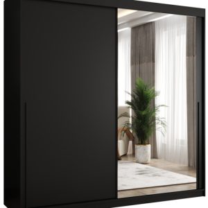 Szafa przesuwna z lustrem Garderoba SIMA T2 200 czarny + u. czarny 1079138