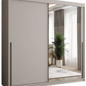 Szafa przesuwna z lustrem Garderoba SIMA T2 200 kaszmir + u. czarny 1079141