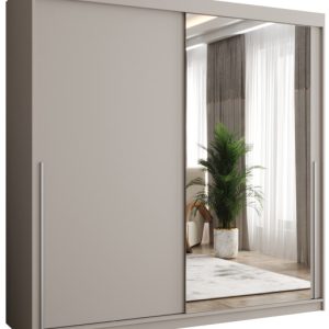Szafa przesuwna z lustrem Garderoba SIMA T2 200 kaszmir + u. srebrny 1079122