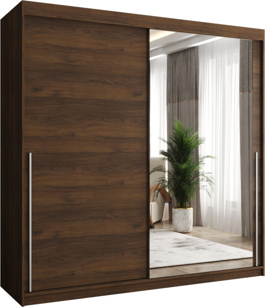 Szafa przesuwna z lustrem Garderoba SIMA T2 200 orzech + u. srebrny 1079121