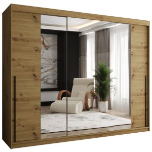 Szafa przesuwna z lustrem Garderoba SIMA T2 250 artisan + u. czarny 1079078