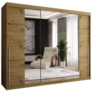 Szafa przesuwna z lustrem Garderoba SIMA T2 250 artisan + u. srebrny 1079119