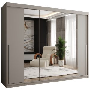 Szafa przesuwna z lustrem Garderoba SIMA T2 250 kaszmir + u. srebrny 1079130