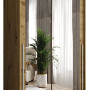 Szafa przesuwna z lustrem Garderoba SIMA T3 100 artisan + u. srebrny 1079109
