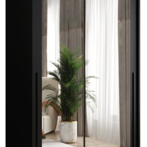 Szafa przesuwna z lustrem Garderoba SIMA T3 100 czarny + u. czarny 1079120