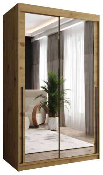 Szafa przesuwna z lustrem Garderoba SIMA T3 120 artisan + u. czarny 1079132