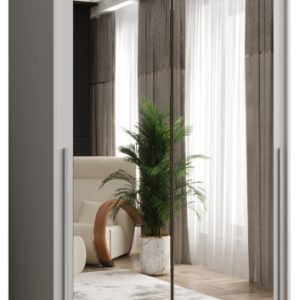 Szafa przesuwna z lustrem Garderoba SIMA T3 120 biały + u. srebrny 1079068