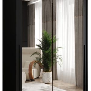 Szafa przesuwna z lustrem Garderoba SIMA T3 120 czarny + u. czarny 1079169