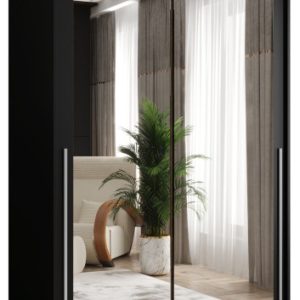 Szafa przesuwna z lustrem Garderoba SIMA T3 120 czarny + u. srebrny 1079159