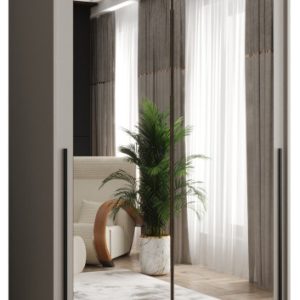 Szafa przesuwna z lustrem Garderoba SIMA T3 120 kaszmir + u. czarny 1079075