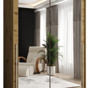 Szafa przesuwna z lustrem Garderoba SIMA T3 150 artisan + u. srebrny 1079139