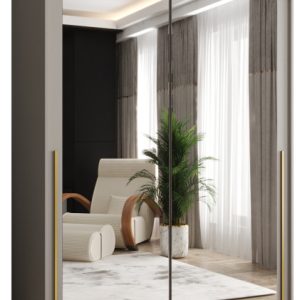 Szafa przesuwna z lustrem Garderoba SIMA T3 150 kaszmir + u. złoty 1079151