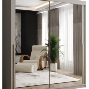 Szafa przesuwna z lustrem Garderoba SIMA T3 180 kaszmir + u. złoty 1079150