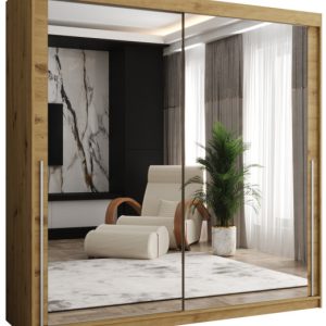 Szafa przesuwna z lustrem Garderoba SIMA T3 200 artisan + u. srebrny 1079162
