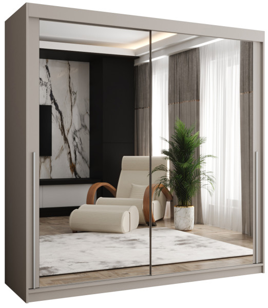 Szafa przesuwna z lustrem Garderoba SIMA T3 200 kaszmir + u. srebrny 1079107