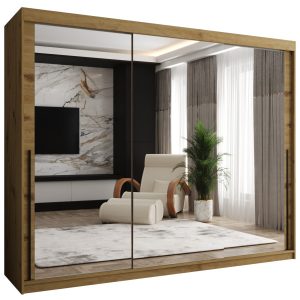 Szafa przesuwna z lustrem Garderoba SIMA T3 250 artisan + u. czarny 1079146 Szafa przesuwna z lustrem Garderoba SIMA T3 250 artisan + u. czarny 1079146