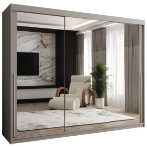 Szafa przesuwna z lustrem Garderoba SIMA T3 250 kaszmir + u. srebrny 1079127 Szafa przesuwna z lustrem Garderoba SIMA T3 250 kaszmir + u. srebrny 1079127