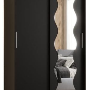 Szafa przesuwna z lustrem Garderoba Spoti 100 czarny 565571 Szafa przesuwna z lustrem Garderoba Spoti 100 czarny 565571