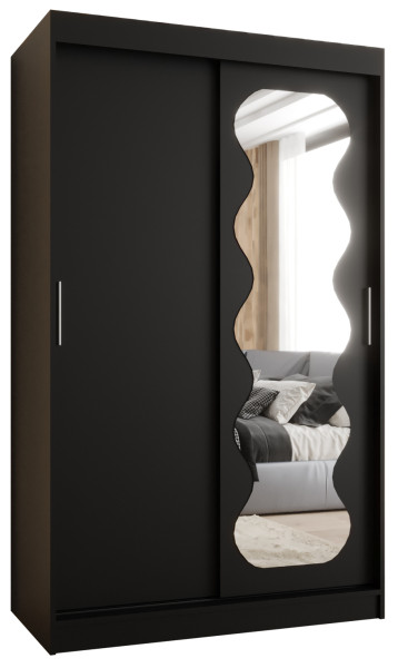 Szafa przesuwna z lustrem Garderoba Spoti 120 czarny 565568